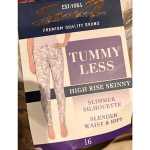 Seven7 Women’s Tummy Less High Rise Skinny Jeans Floral‎ Print Size 16 NWT
